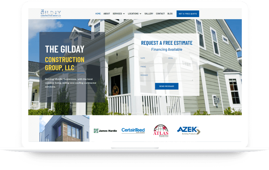 Gilday Construction website design
