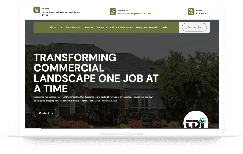 Turf Dynamics Inc website design
